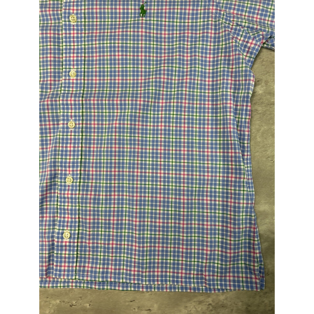 Vintage Polo Ralph Lauren Reworked Cropped Long Sleeve Button Up Shirt Sz Large