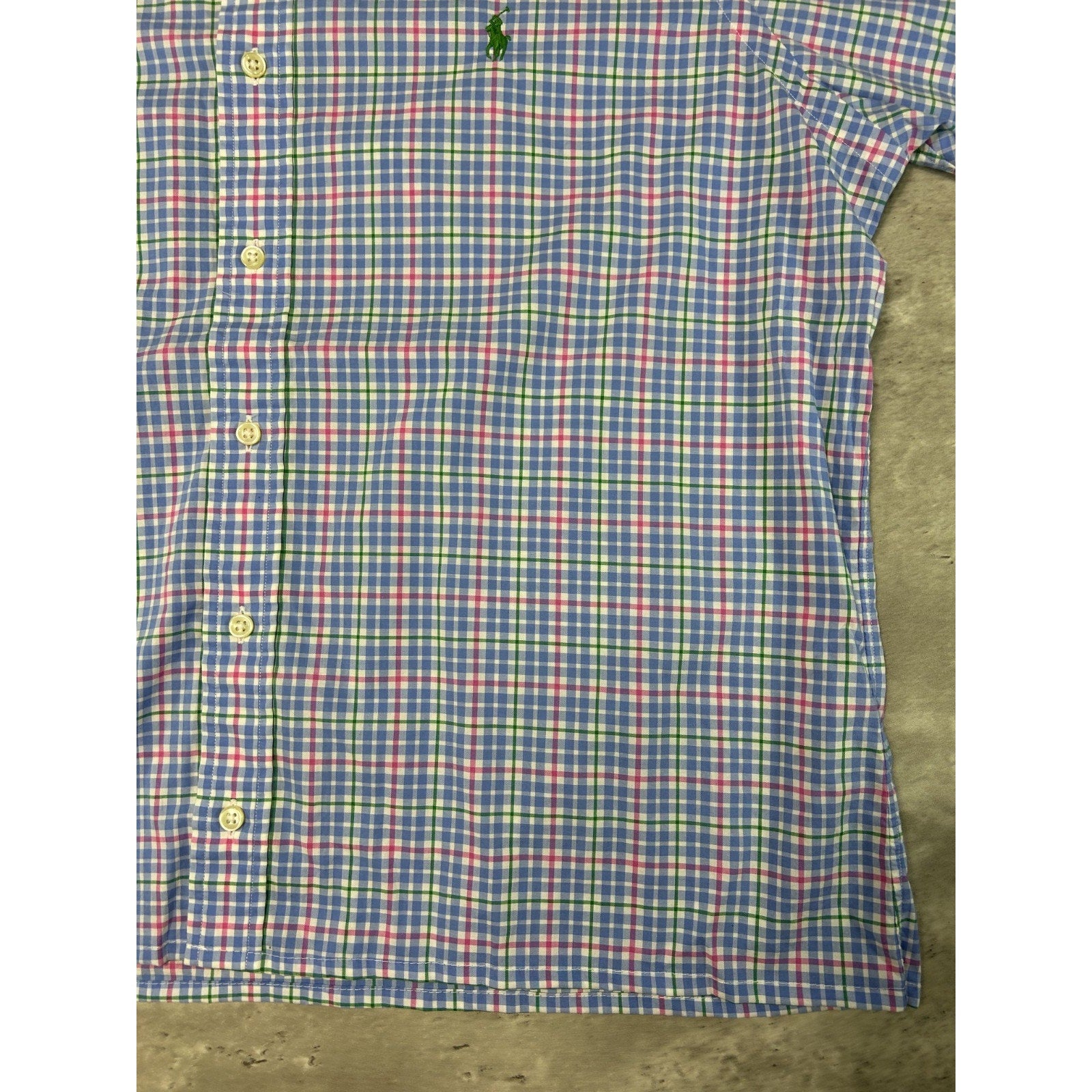 Vintage Polo Ralph Lauren Reworked Cropped Long Sleeve Button Up Shirt Sz Large