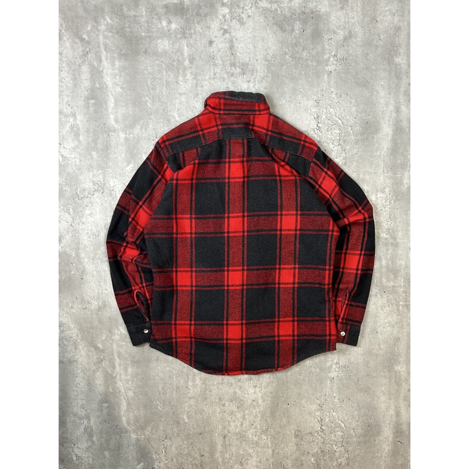 Vintage 90s Redhead Plaid Long Sleeve Double Pocket Button Up Shirt Size Large