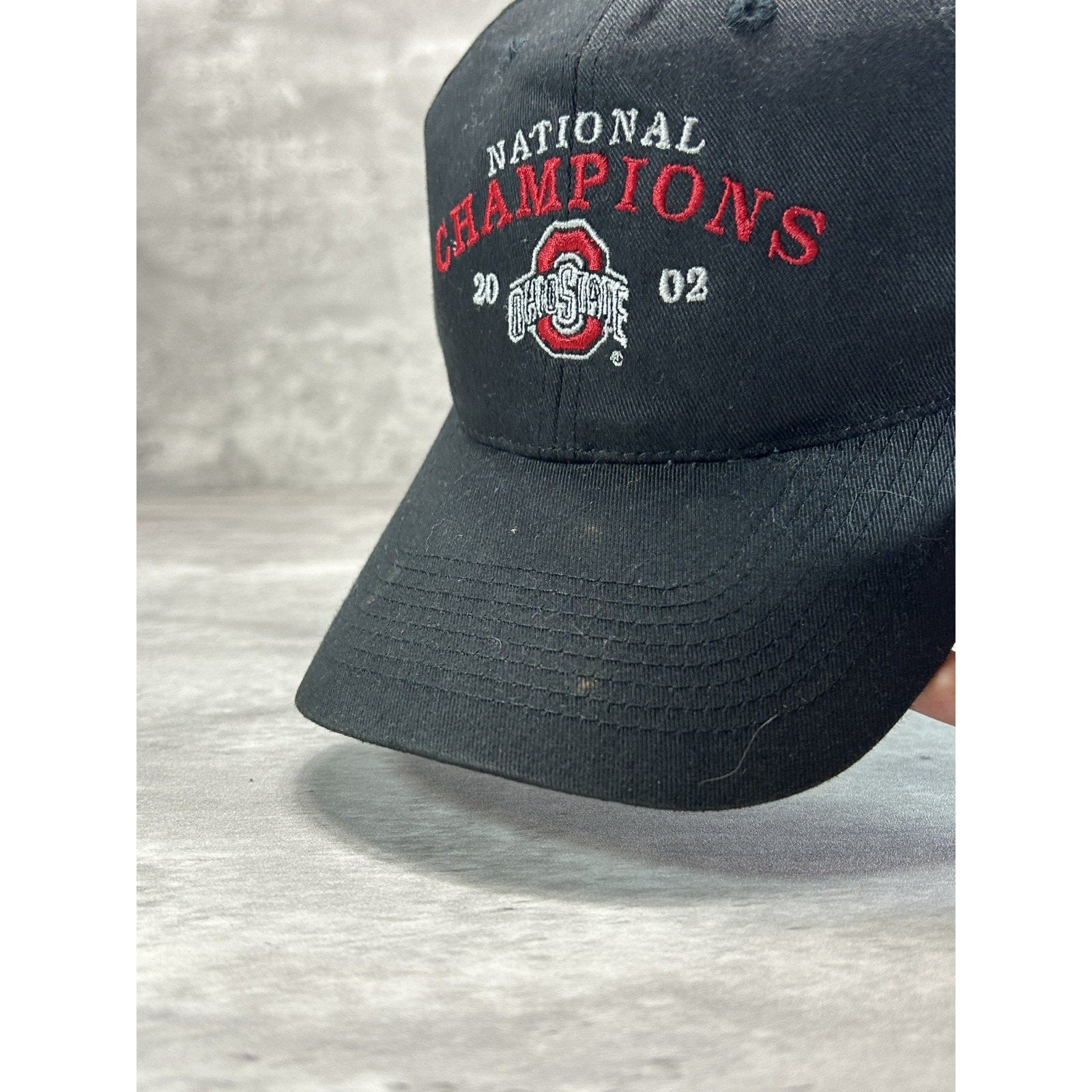 Vintage 2002 Ohio State Buckeyes NCAA National Champs Snapback Hat OSFA Black