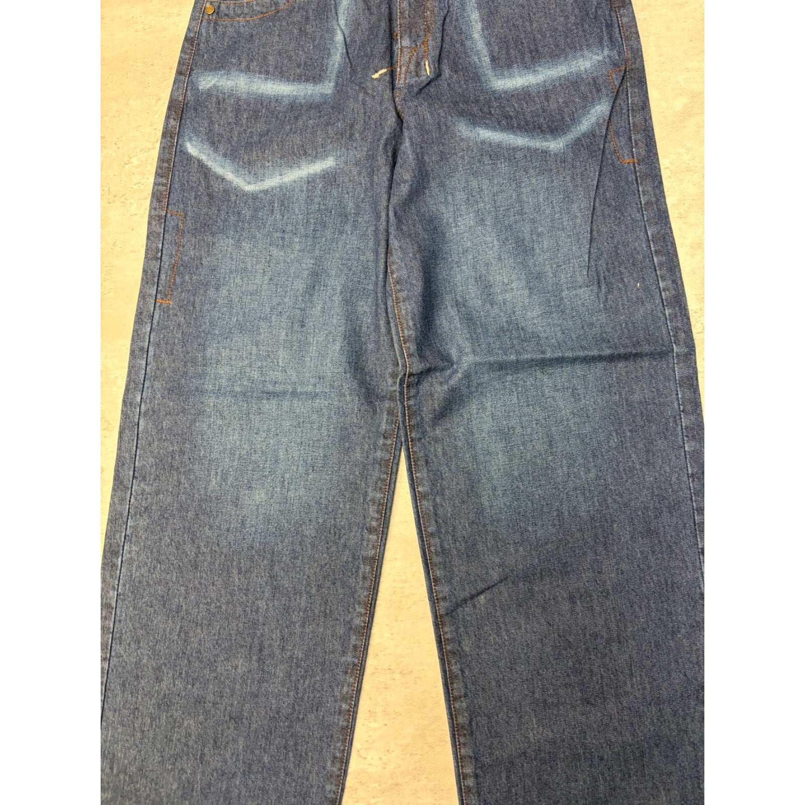Vintage Y2K Womens Rocawear Embroidered Pocket Logo Dark Wash Denim Pants