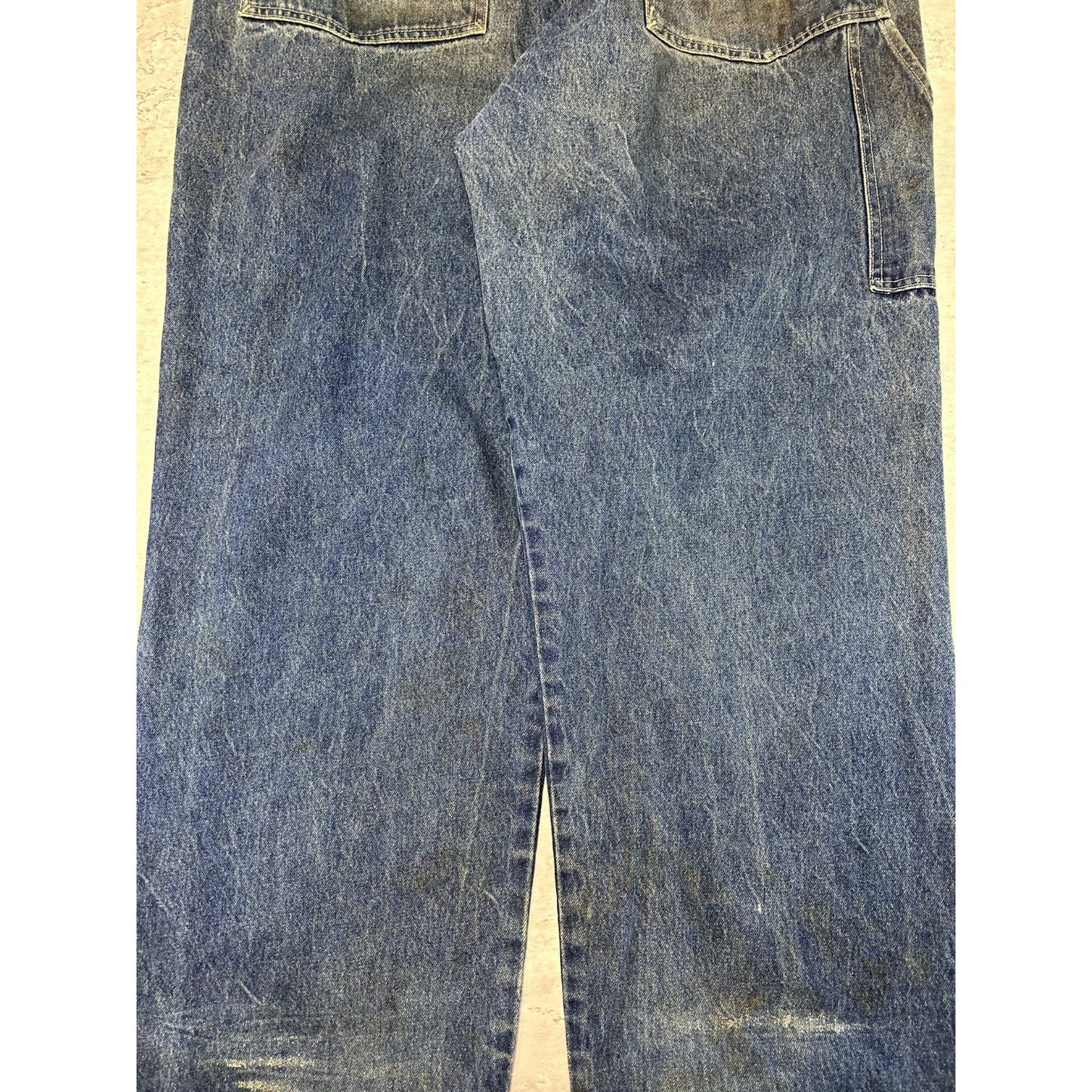 Vintage Y2K Rocawear Distressed Dark Wash Baggy Fit Denim Pants Size 42