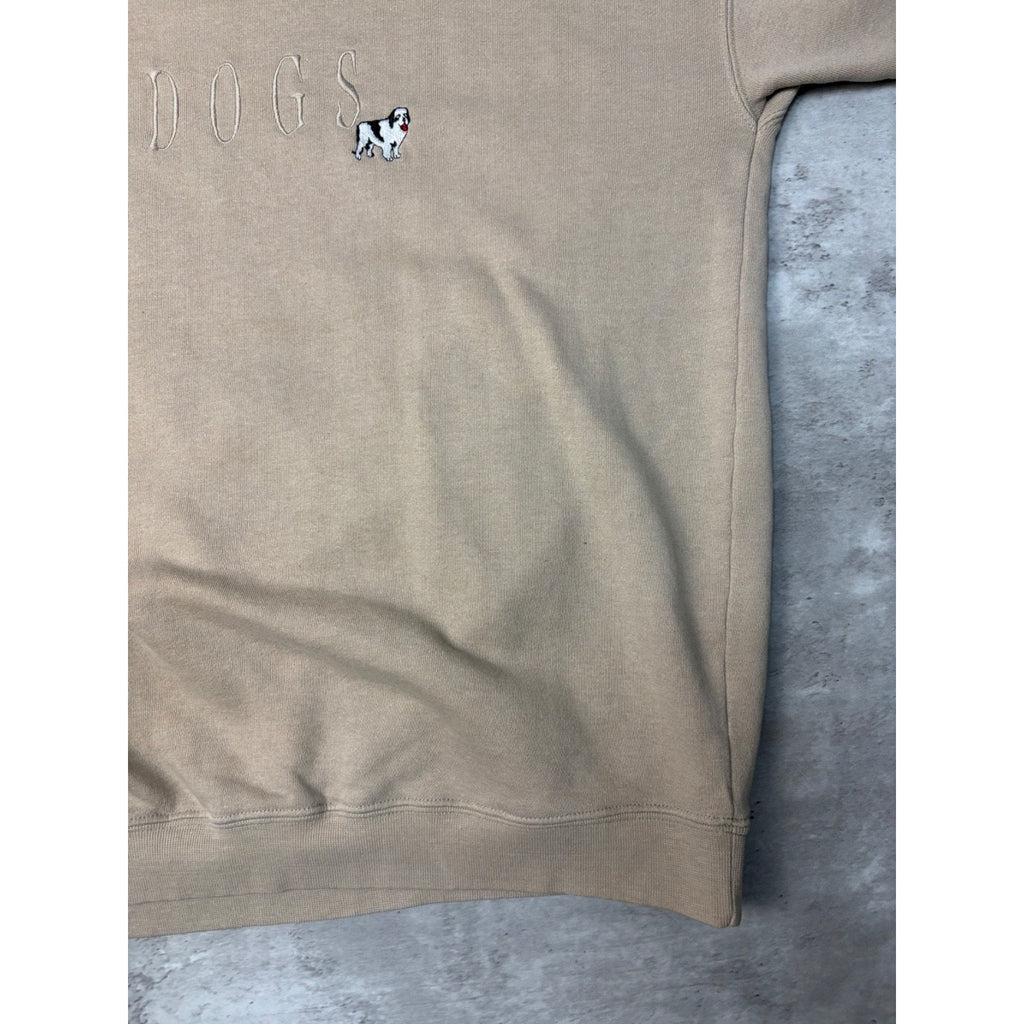 Vintage 90s Big Dogs Embroidered Spellout Logo Tonal Sweatshirt Size Large