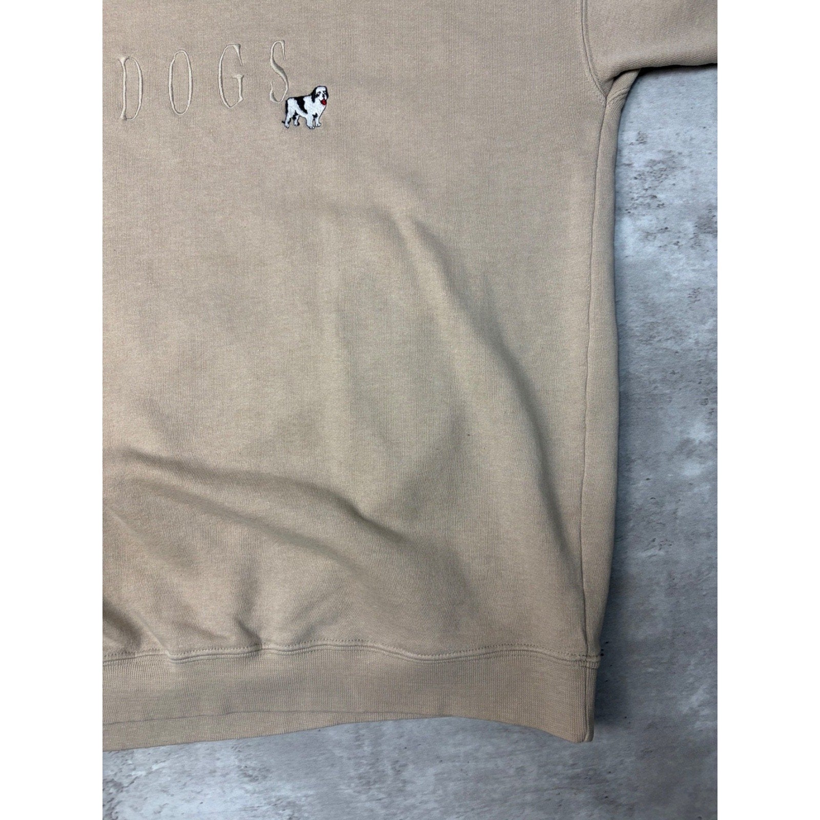 Vintage 90s Big Dogs Embroidered Spellout Logo Tonal Sweatshirt Size Large