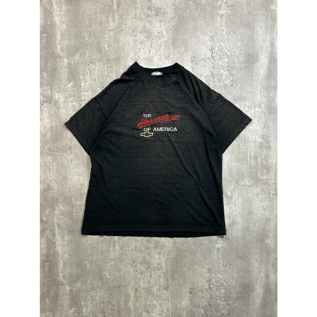 Vintage 90s Chevrolet Heartbeat Of America Embroidered T-Shirt Size Medium