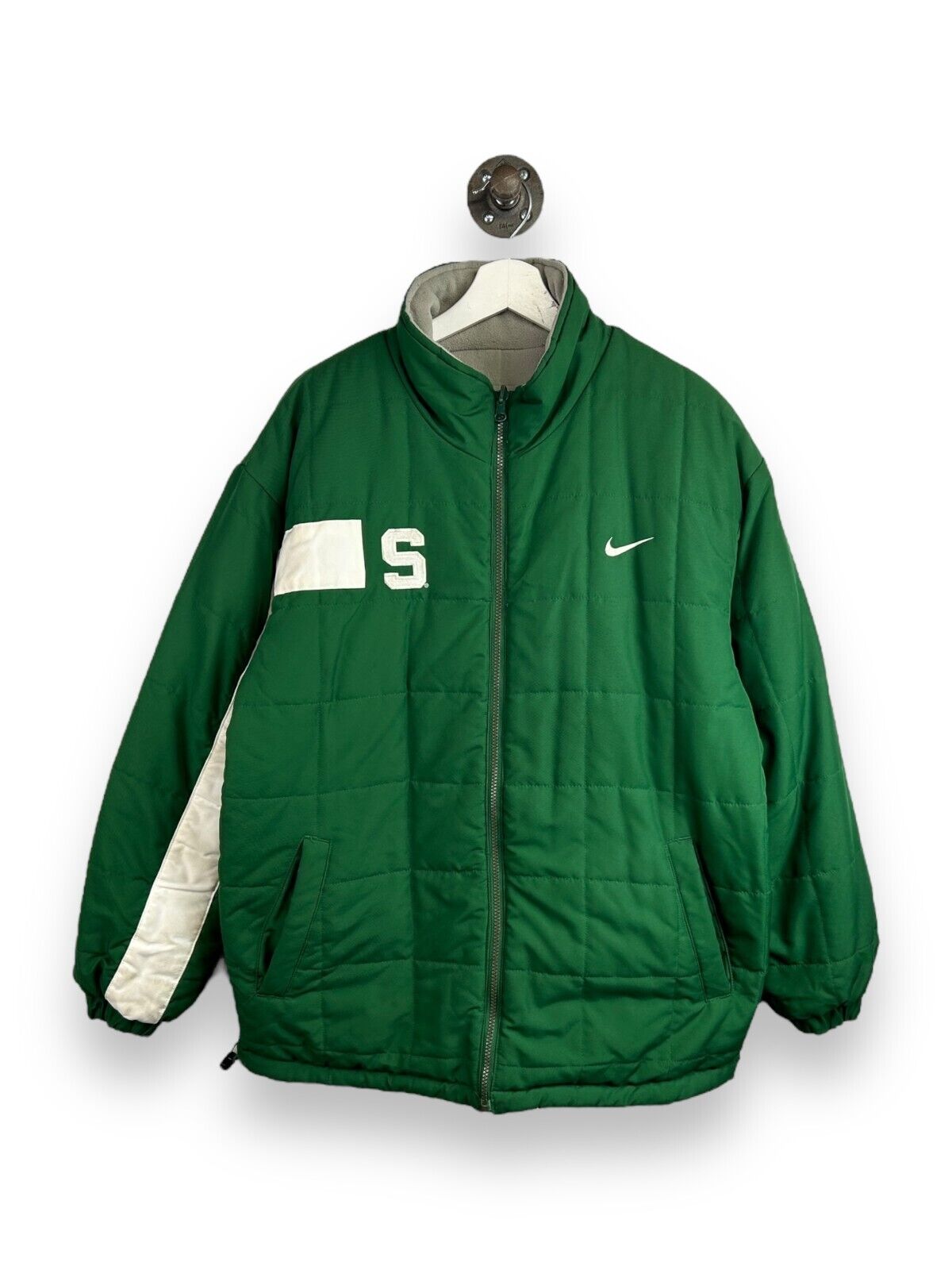 Vintage Michigan State Spartans NCAA Nike Reversible Quilted Jacket Size Small