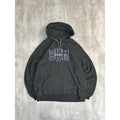 Vintage BUM Equipment Embroidered Spellout Hooded Sweatshirt Size Large Gray