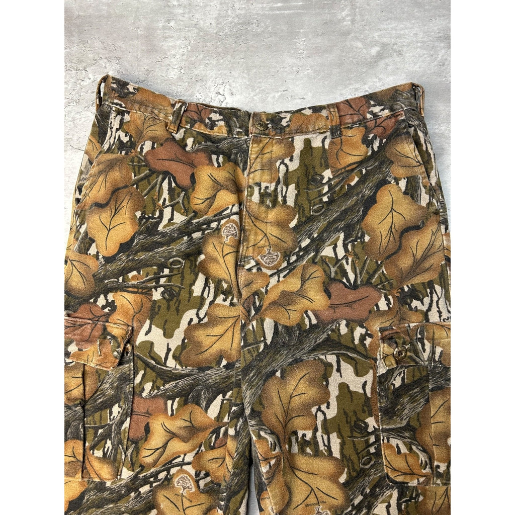Vintage 90s Mossy Oak Tree Camo Cargo Hunting Pants Size 36