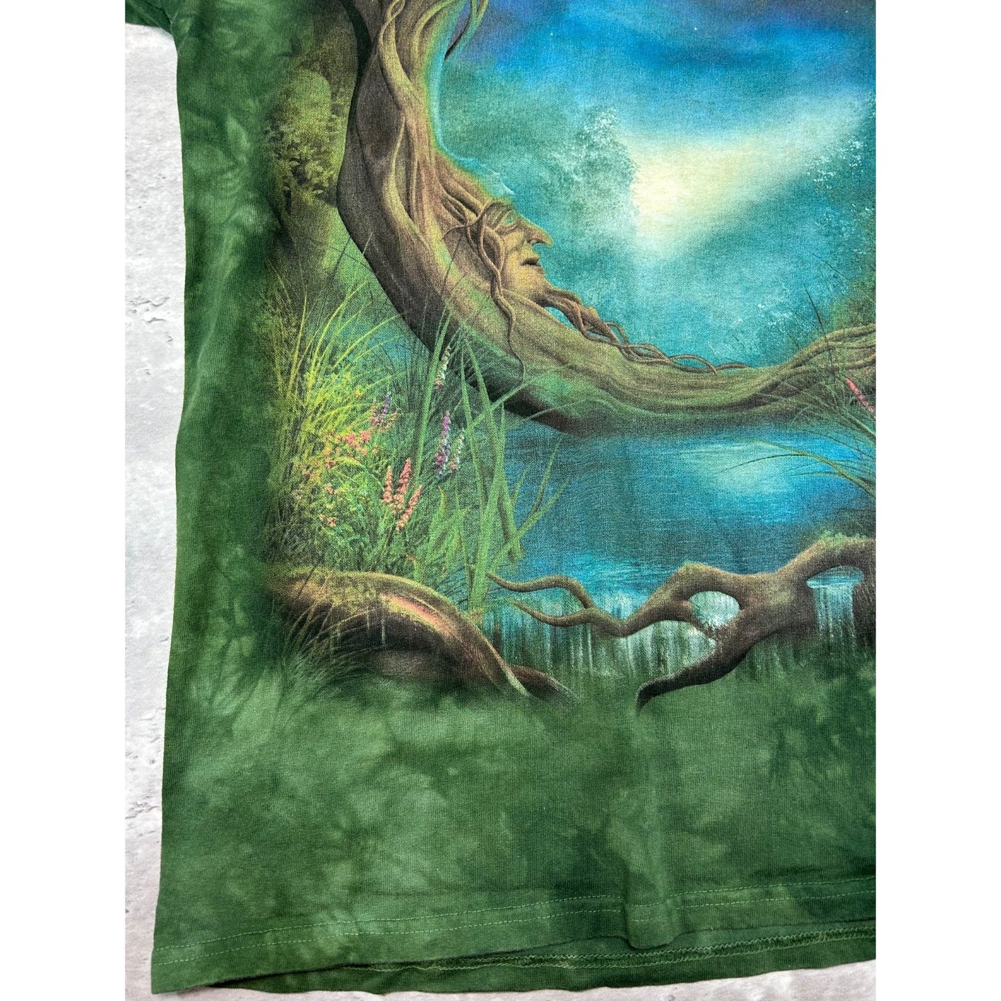Vintage 2004 Mountain Mystical Landscape Nature Graphic Tye Dye T-Shirt Sz Large