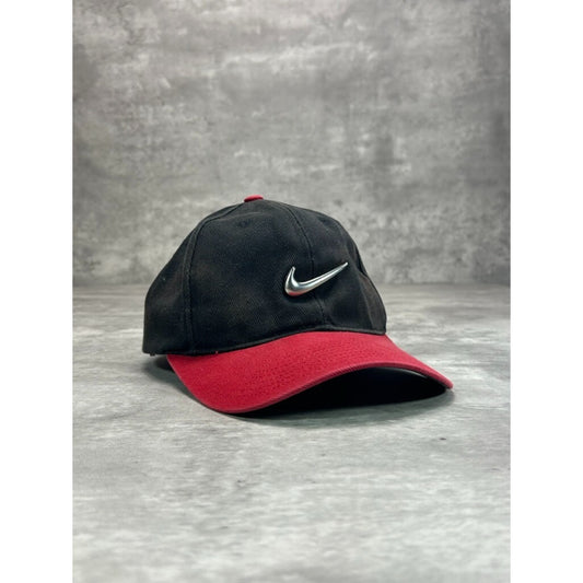 Vintage 2000s Tiger Woods Nike Metallic Swoosh Strapback Hat OSFA Black