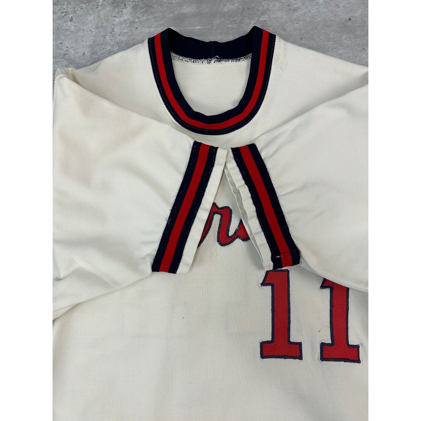 Vintage 60s/70s Patriots #11 Stitched Baseball Jersey Size Large White