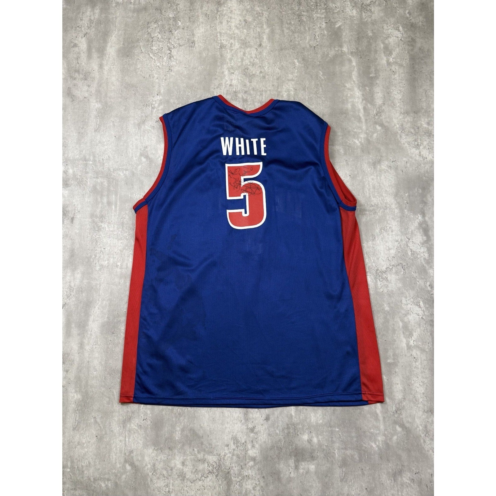Vintage Rodney White #5 Detroit Pistons NBA Champion Basketball Jersey Size XL