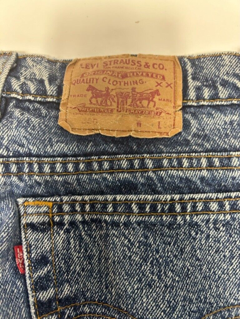 Vintage 90s Levis 550 Medium Stone Wash Denim Pants Size 32