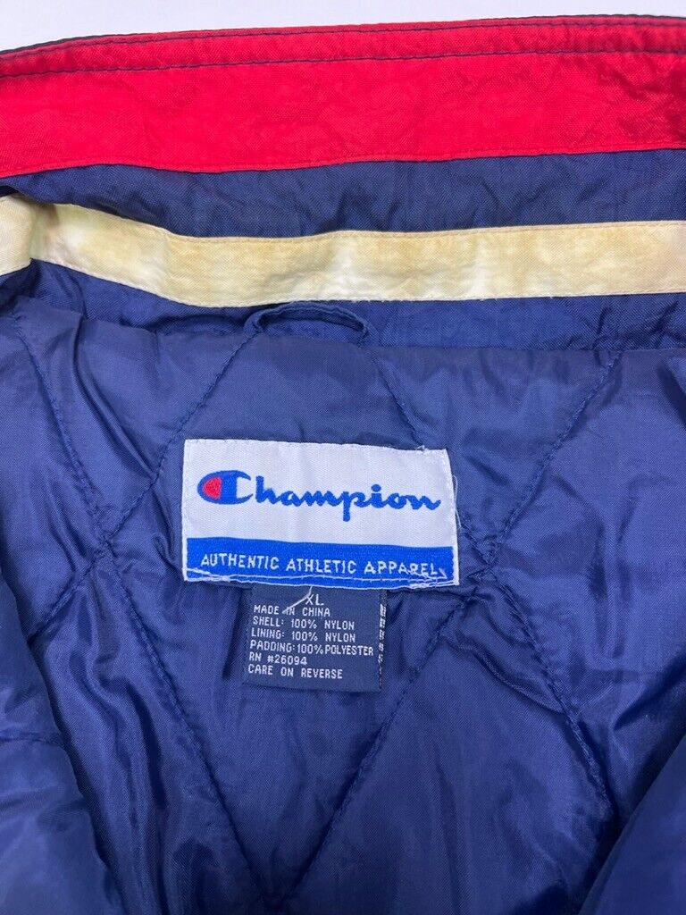 Vintage 90s Champion Insulated Embroidered Logo Nylon Full Zip Jacket Size XL