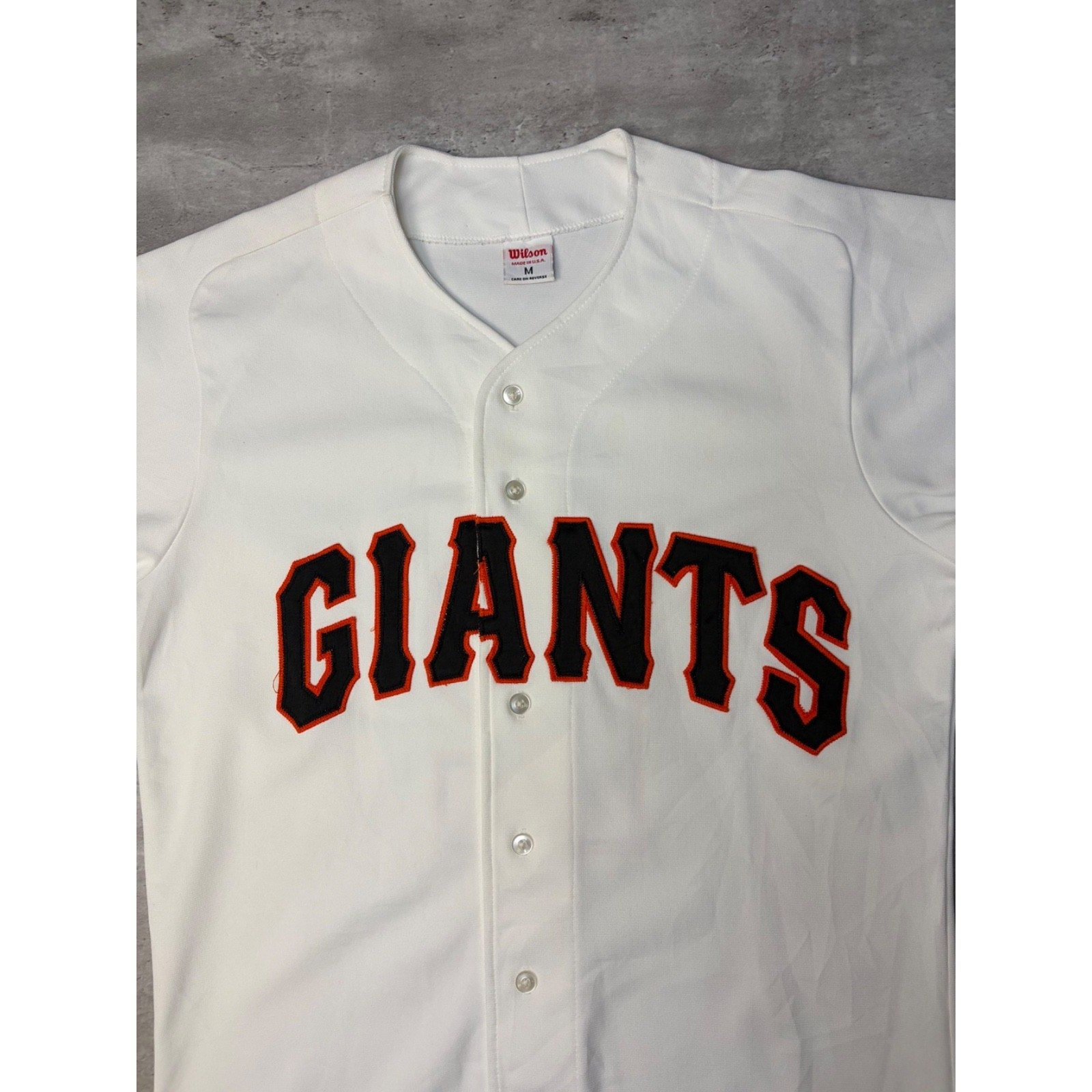 Vintage San Fransisco Giants MLB Stitched Spellout Baseball Jersey Size Medium