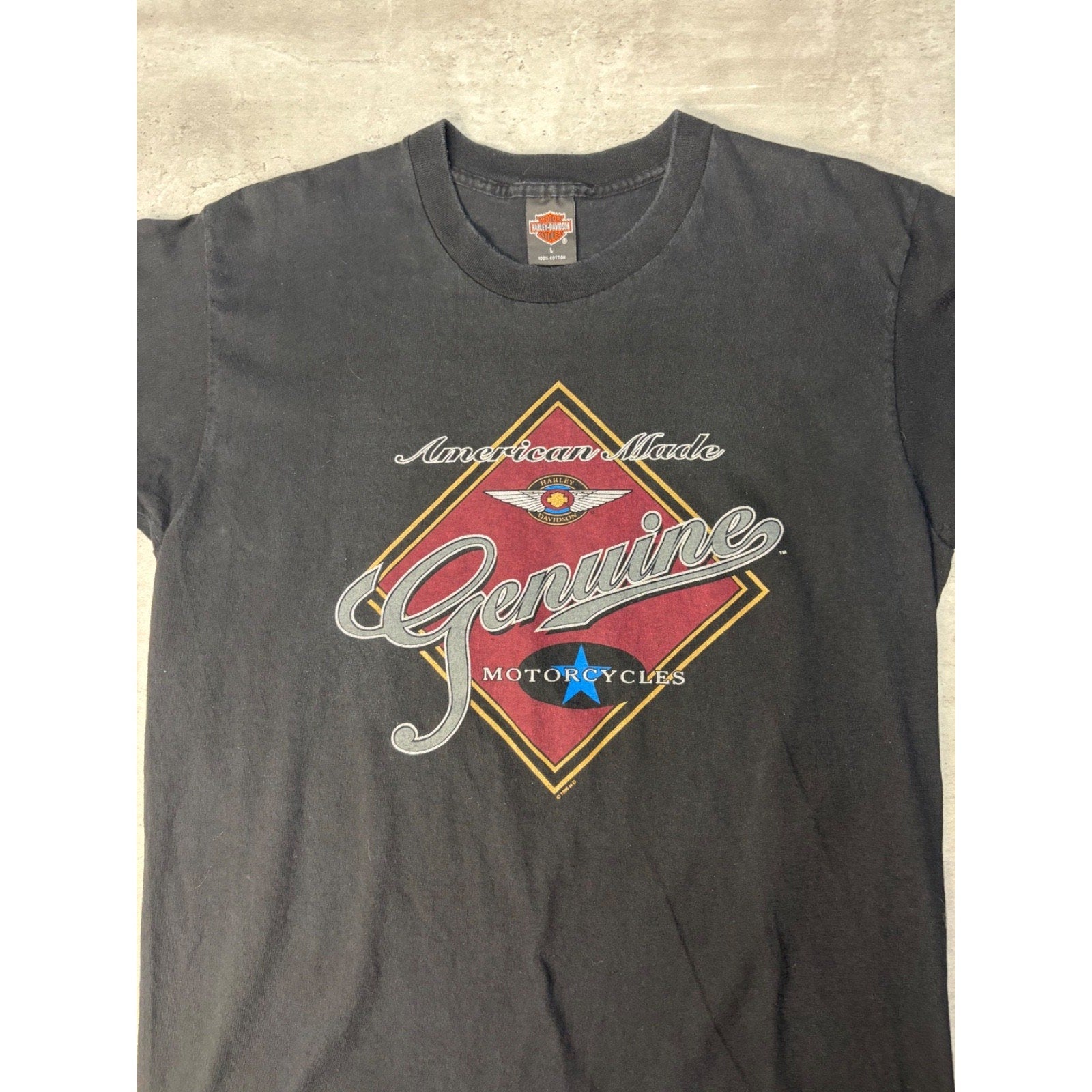 1996 Harley Davidson Genuine Motorcycles Spellout Graphic T-Shirt Size Large