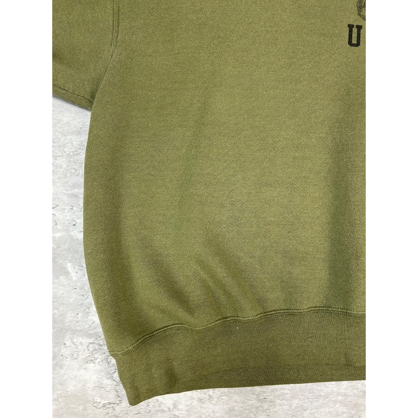 Vintage 90s USMC Military Crest Graphic Sweatshirt Size Medium Green
