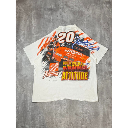 Vintage 2002 Tony Stewart Home Depot Racing Nascar AOP Graphic T-Shirt Sz XL