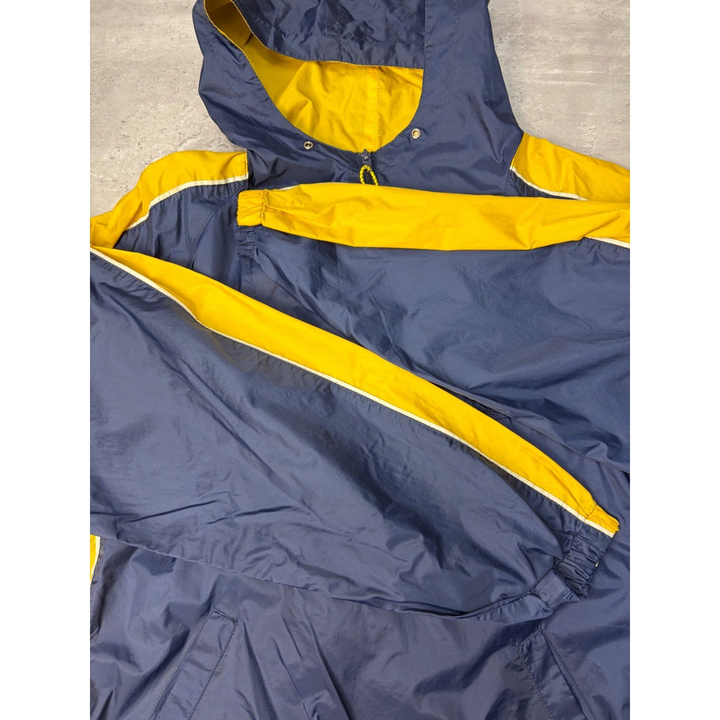 Vintage Michigan Wolverines NCAA Embroidered Windbreaker 1/2 Zip Jacket Sz Large