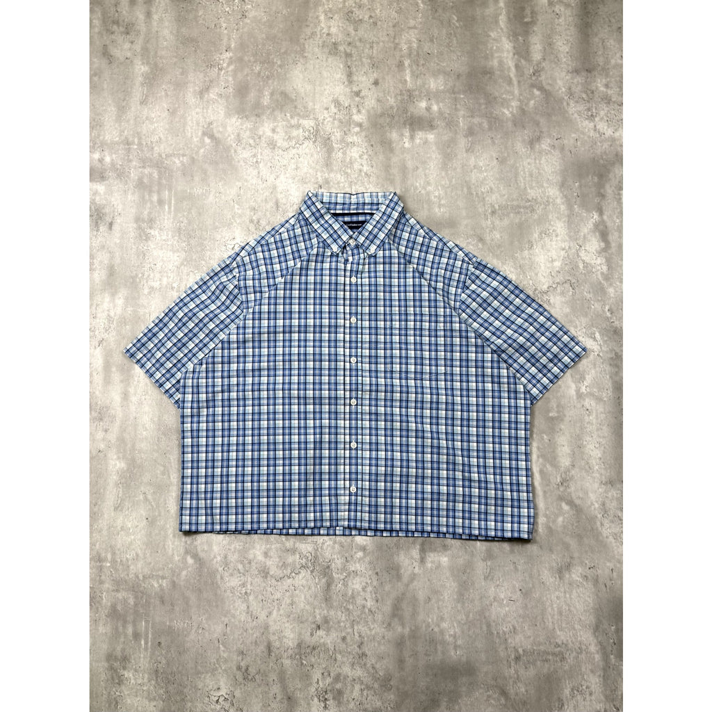 Croft & Barrow Plaid Single Pocket Reworked Cropped Button Up Shirt Size XL