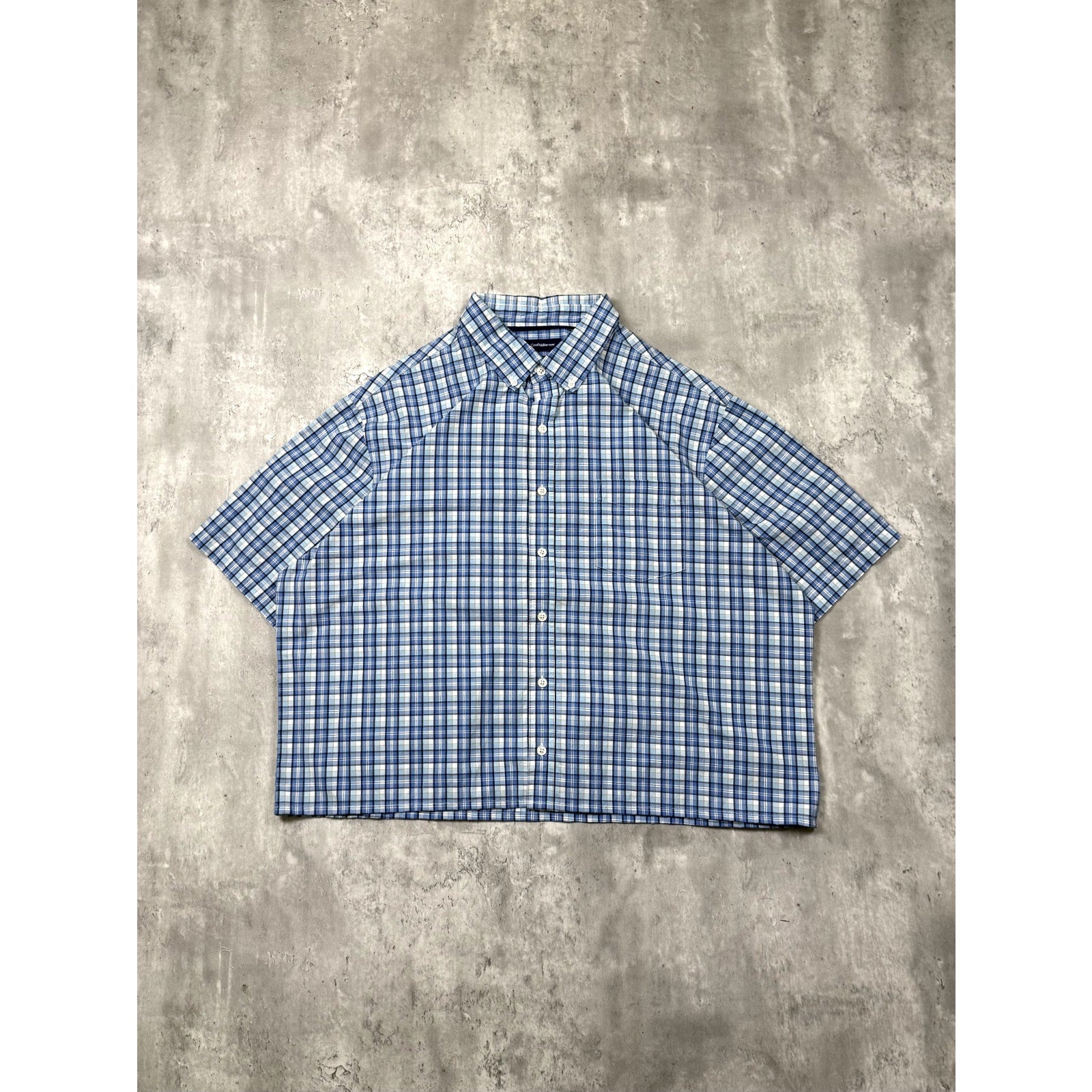 Croft & Barrow Plaid Single Pocket Reworked Cropped Button Up Shirt Size XL