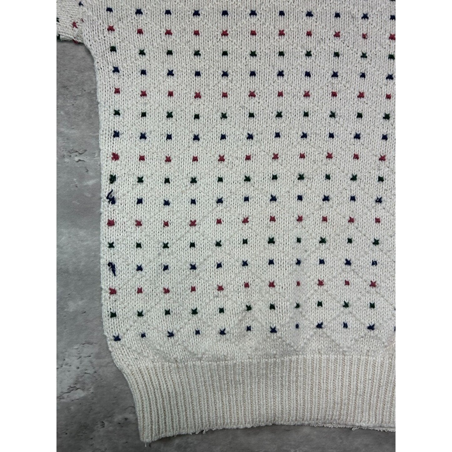 Vintage 90s Bernhard Altmann Abstract Spotted Print Pullover Sweater Size XL
