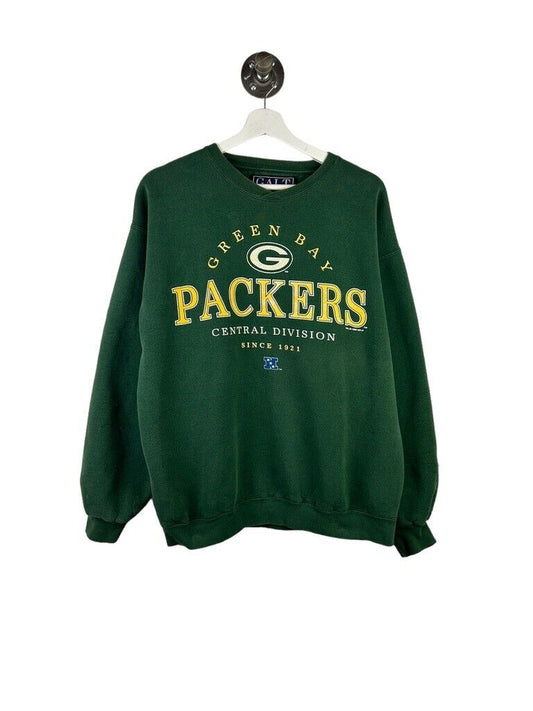 Vintage 1995 Green Bay Packers NFL Spell Out Graphic Sweatshirt Size Large Green