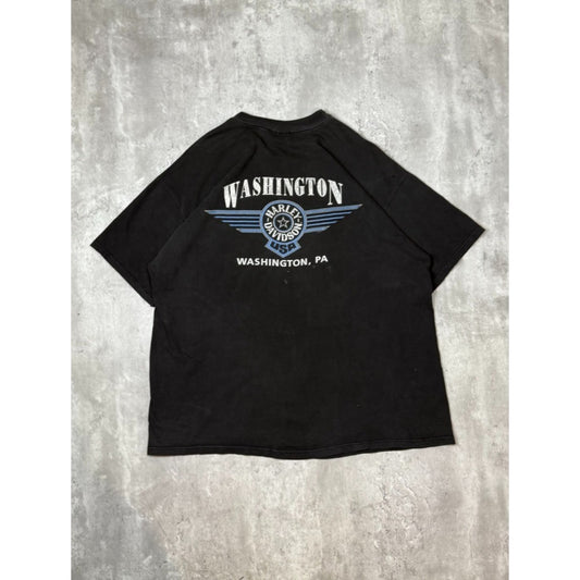 Vintage 1998 Harley Davidson Born Free Bald Eagle Graphic T-Shirt Size XXL