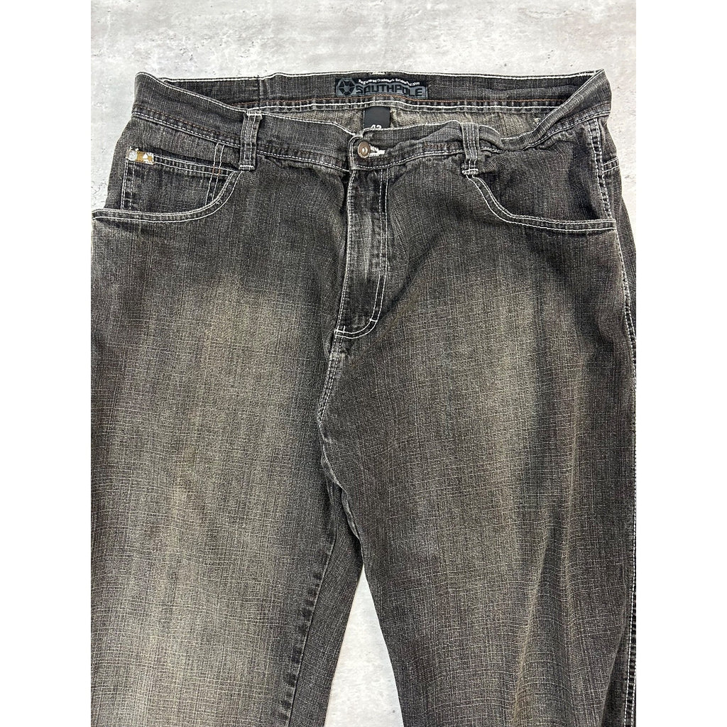 Vintage Y2K Southpole Faded Baggy Fit Black Denim Pants Size 42
