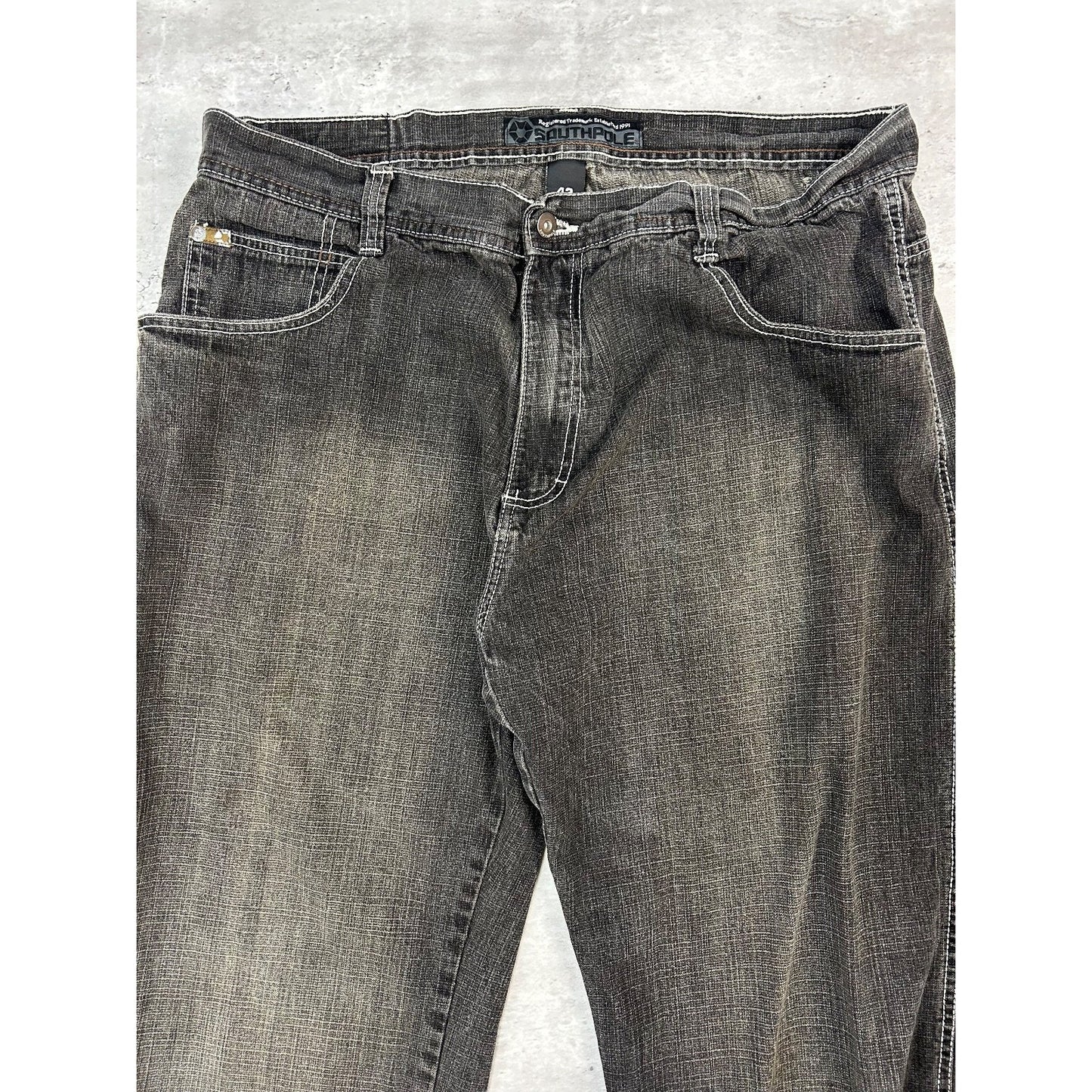 Vintage Y2K Southpole Faded Baggy Fit Black Denim Pants Size 42