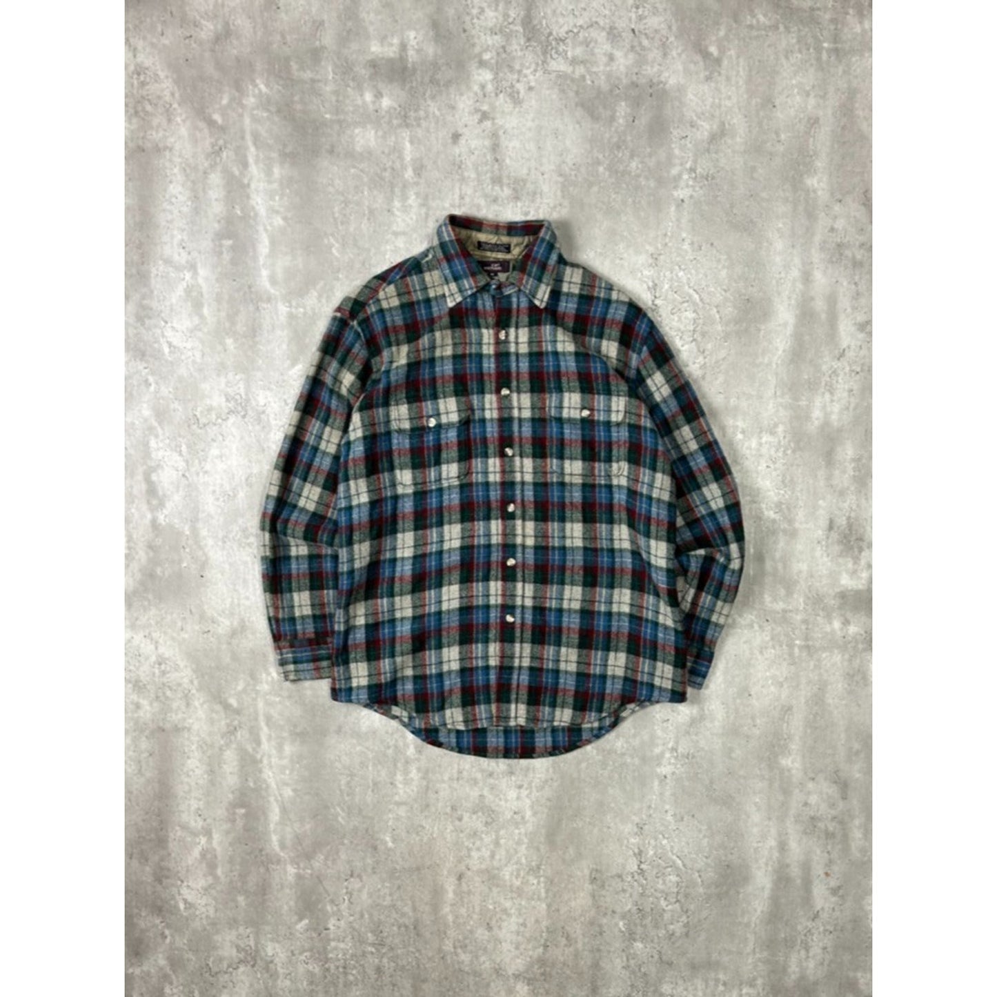 Vintage 90s Carl Michaels Plaid Double Pocket Long Sleeve Button Up Shirt Medium