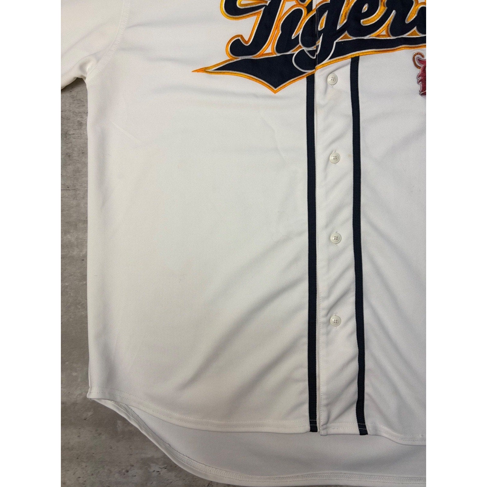 Vintage Detroit Tigers MLB Stitched Tailsweep Spellout Baseball Jersey Size 2XL