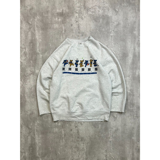 VTG 90s Wilkes University NCAA Grateful Dead Dancing Bear Sweatshirt Size Large