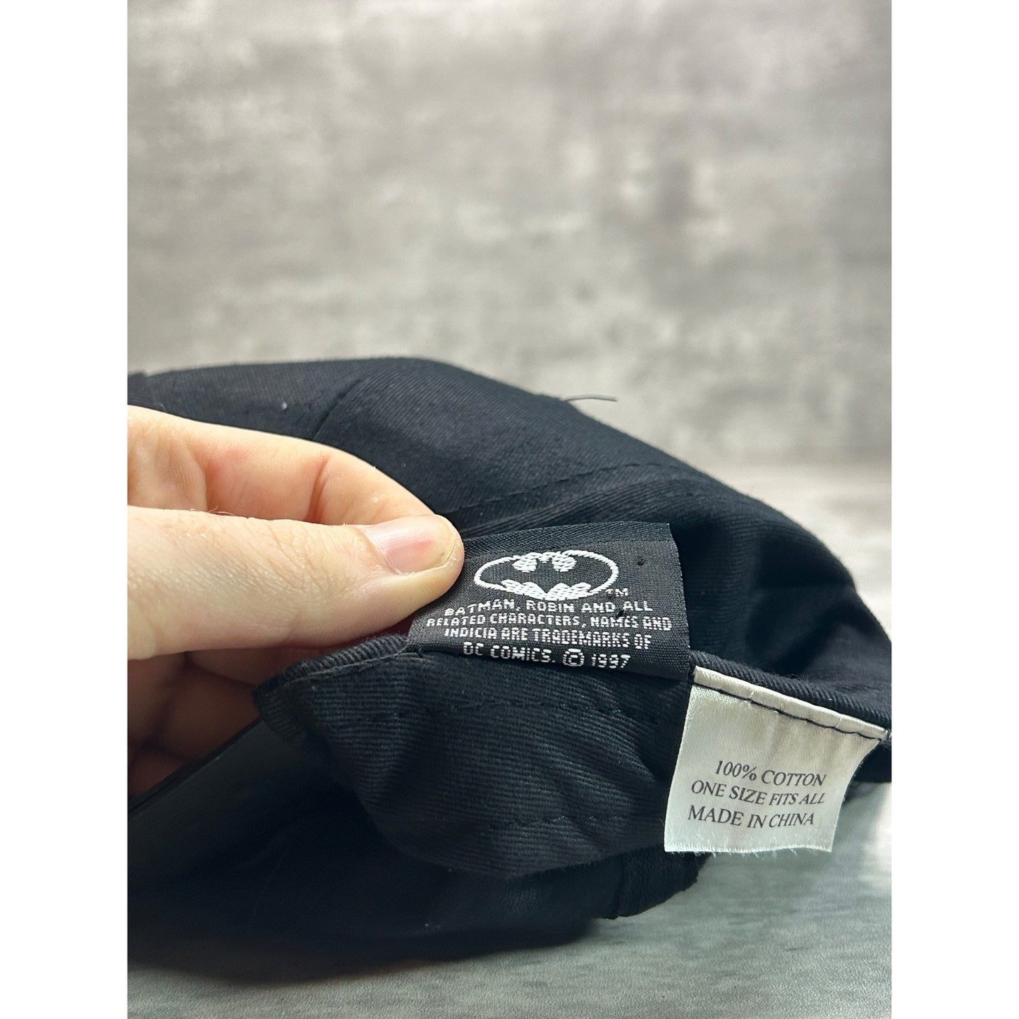 Vintage 1997 Batman & Robin Embroidered Movie Spellout Snapback Hat OSFA