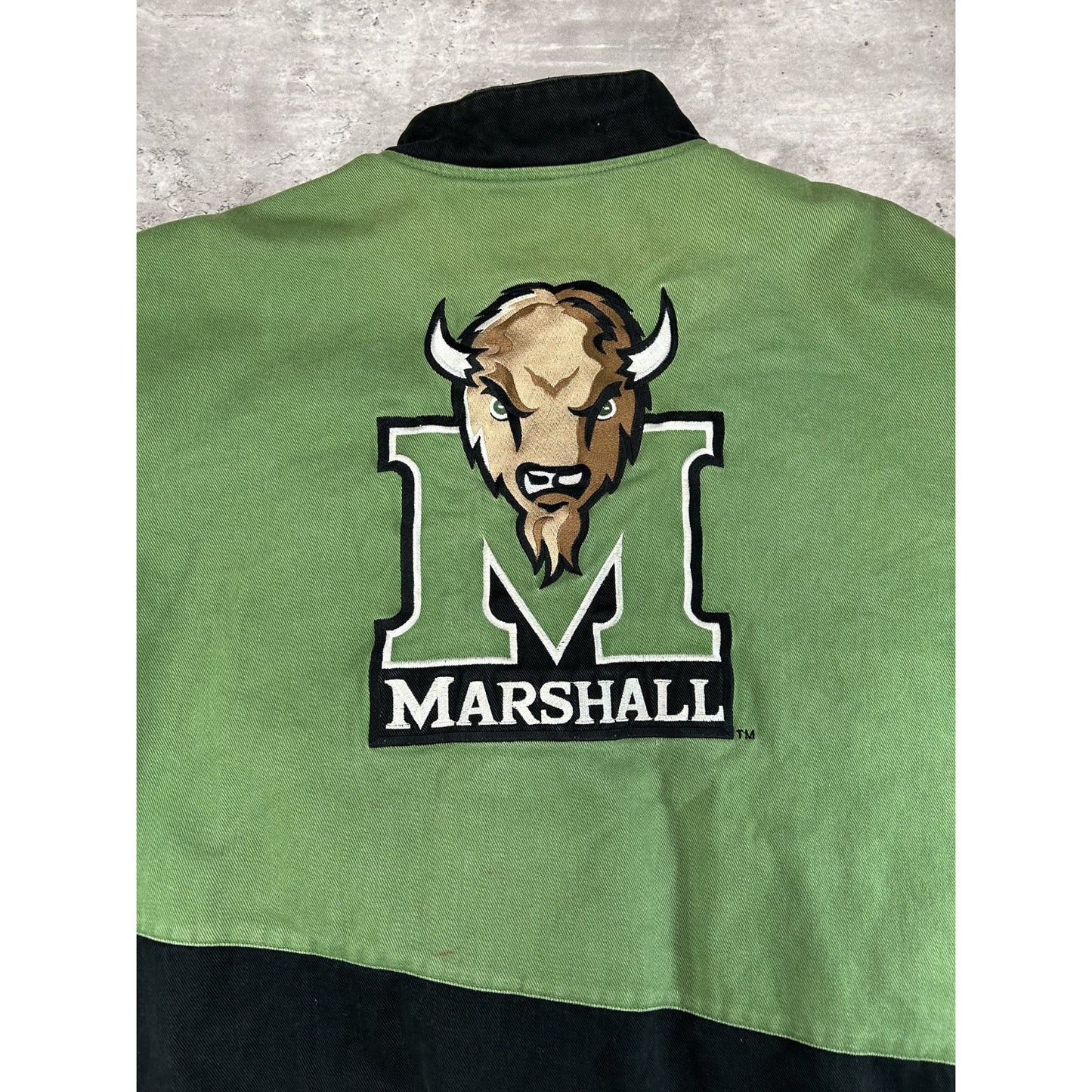 Vintage Marshall Herd NCAA Embroidered Logo Collegiate Bomber Jacket Size 3XL