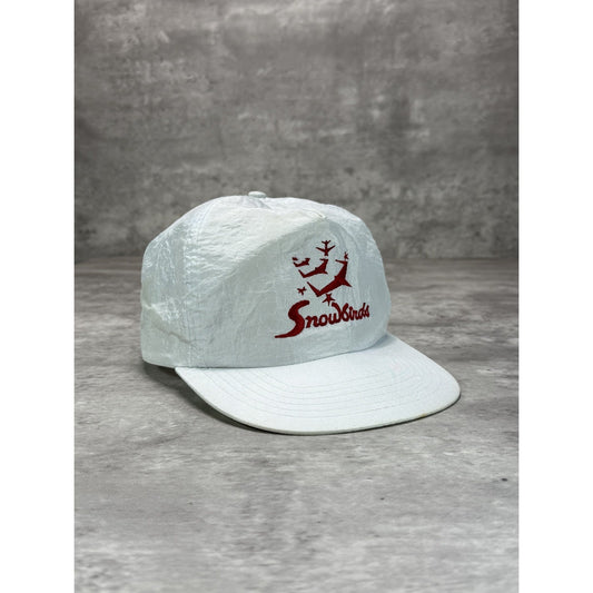 Vintage 80s/90s Snowbirds Embroidered Spellout Nylon Snapback Hat OSFA
