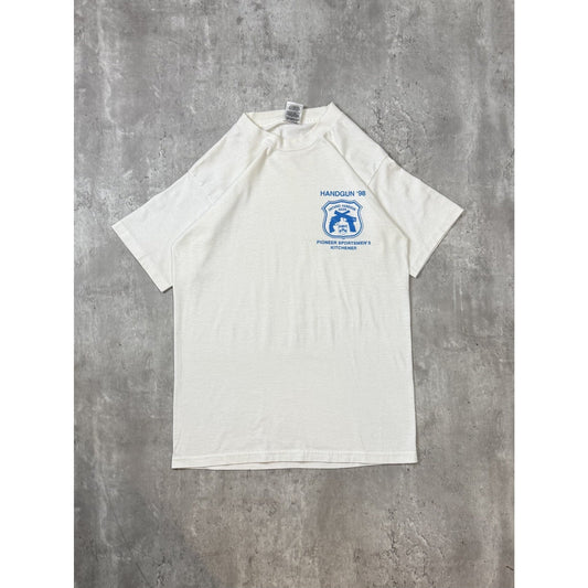 Vintage 1998 Ontario Handgun Association Graphic Crest T-Shirt Size Medium
