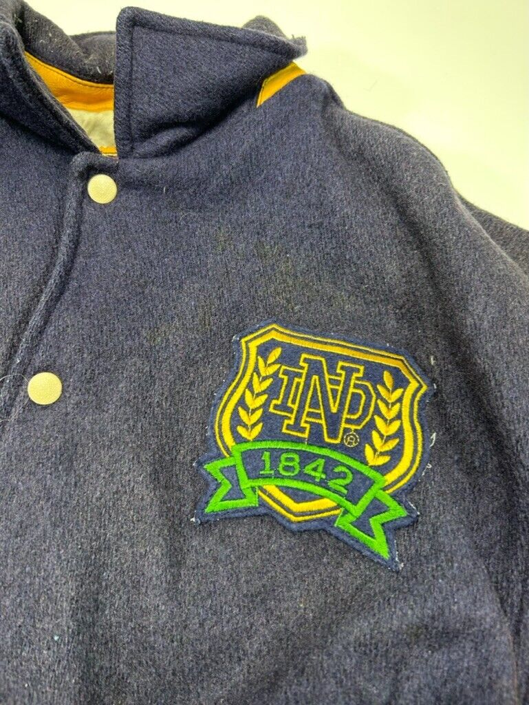 Vintage 80s University of Notre Dame Fighting Irish NCAA Varsity Jacket Size M