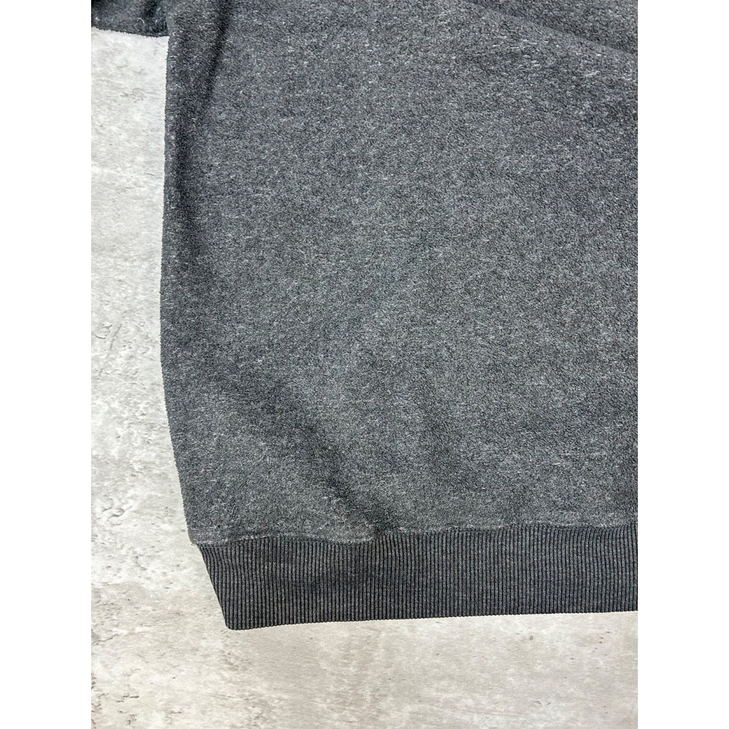 Vintage BUM Equipment Embroidered Spellout Hooded Sweatshirt Size Large Gray