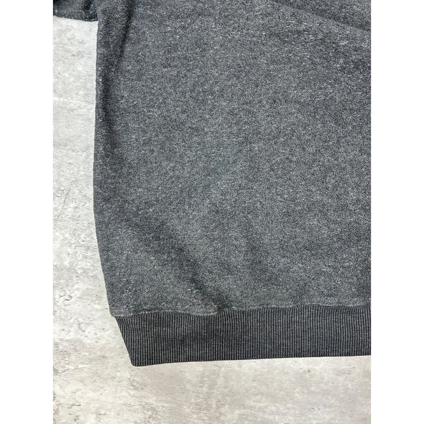 Vintage BUM Equipment Embroidered Spellout Hooded Sweatshirt Size Large Gray