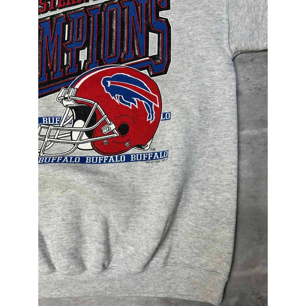 Vintage 1995 Buffalo Bills NFL AFC Eastern Champs Graphic Sweatshirt Size Medium