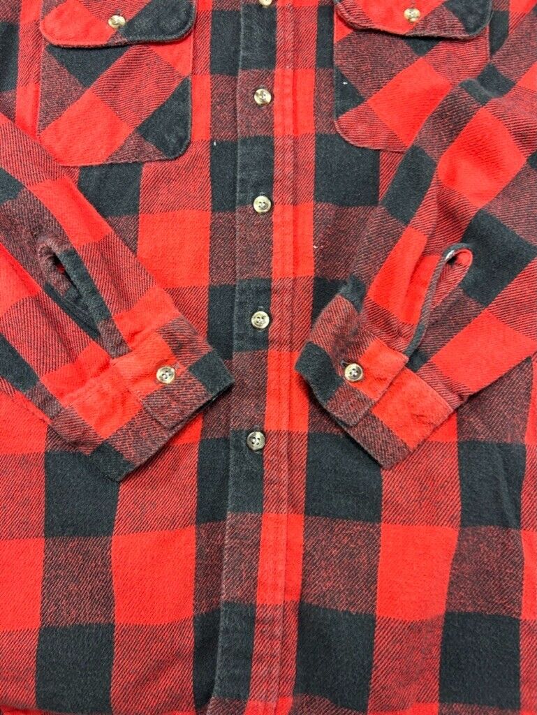 Vintage 90s Five Brother Plaid Double Pocket Button Up Shirt Size Large Tall