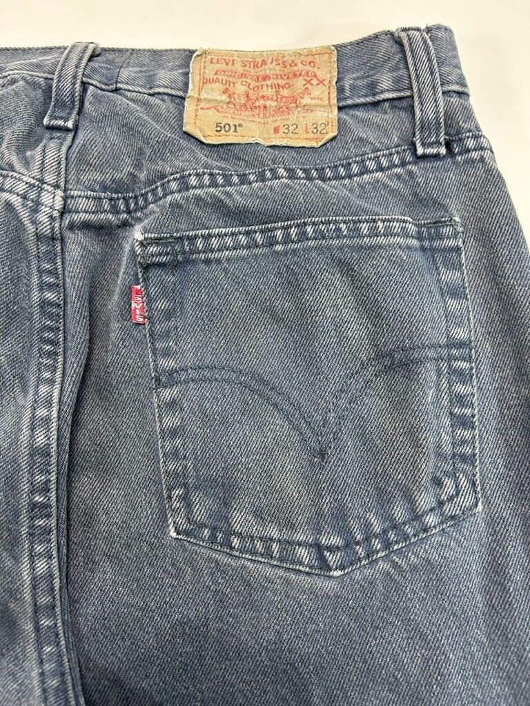 Vintage Levis 501 XX Red Tab Button Fly Gray Denim Pants Size 31W