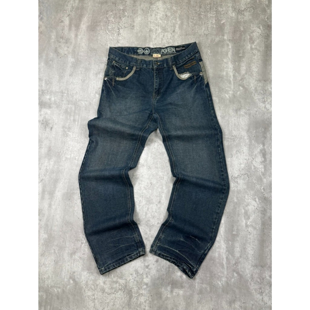 Vintage Y2K NXTGEN Embroidered Dark Wash Denim Pants Size 36