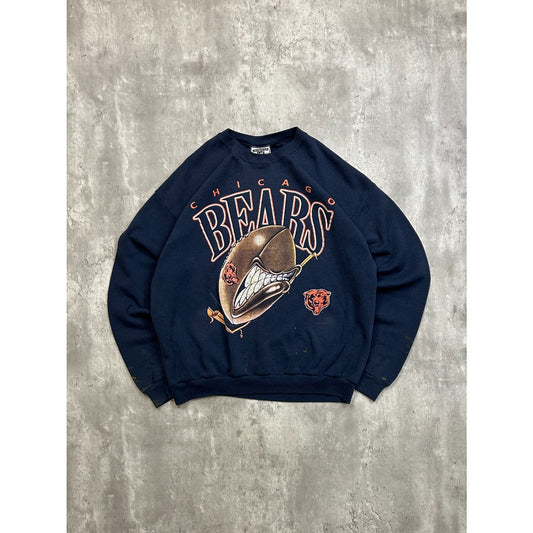 Vintage 90s Chicago Bears NFL Cartoon Angry Football Sweatshirt Size XL