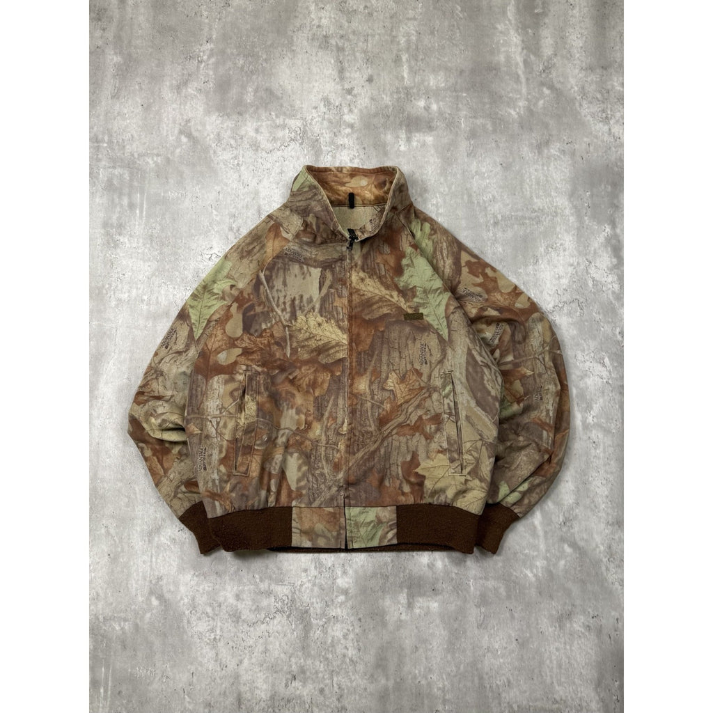 Vintage Woolrich Advantage Timber Camo Full Zip Bomber Jacket Size Medium