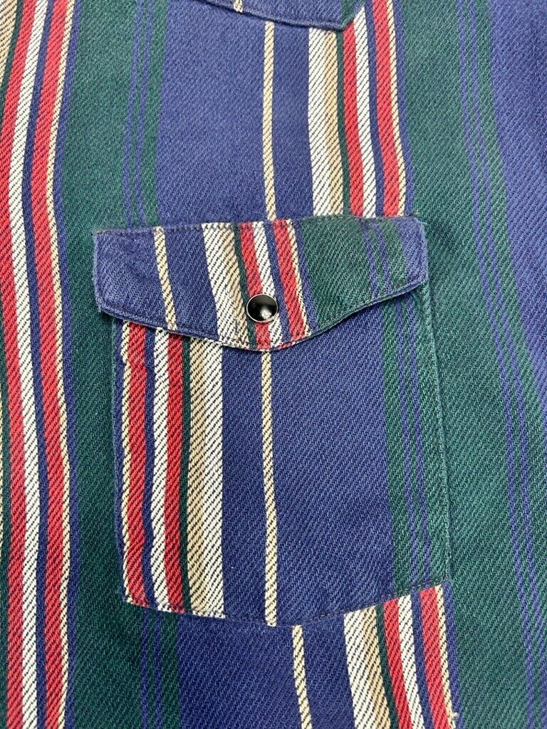 Vintage 80s/90s Dakota Striped Double Pocket Long Sleeve Button Up Shirt Size XL