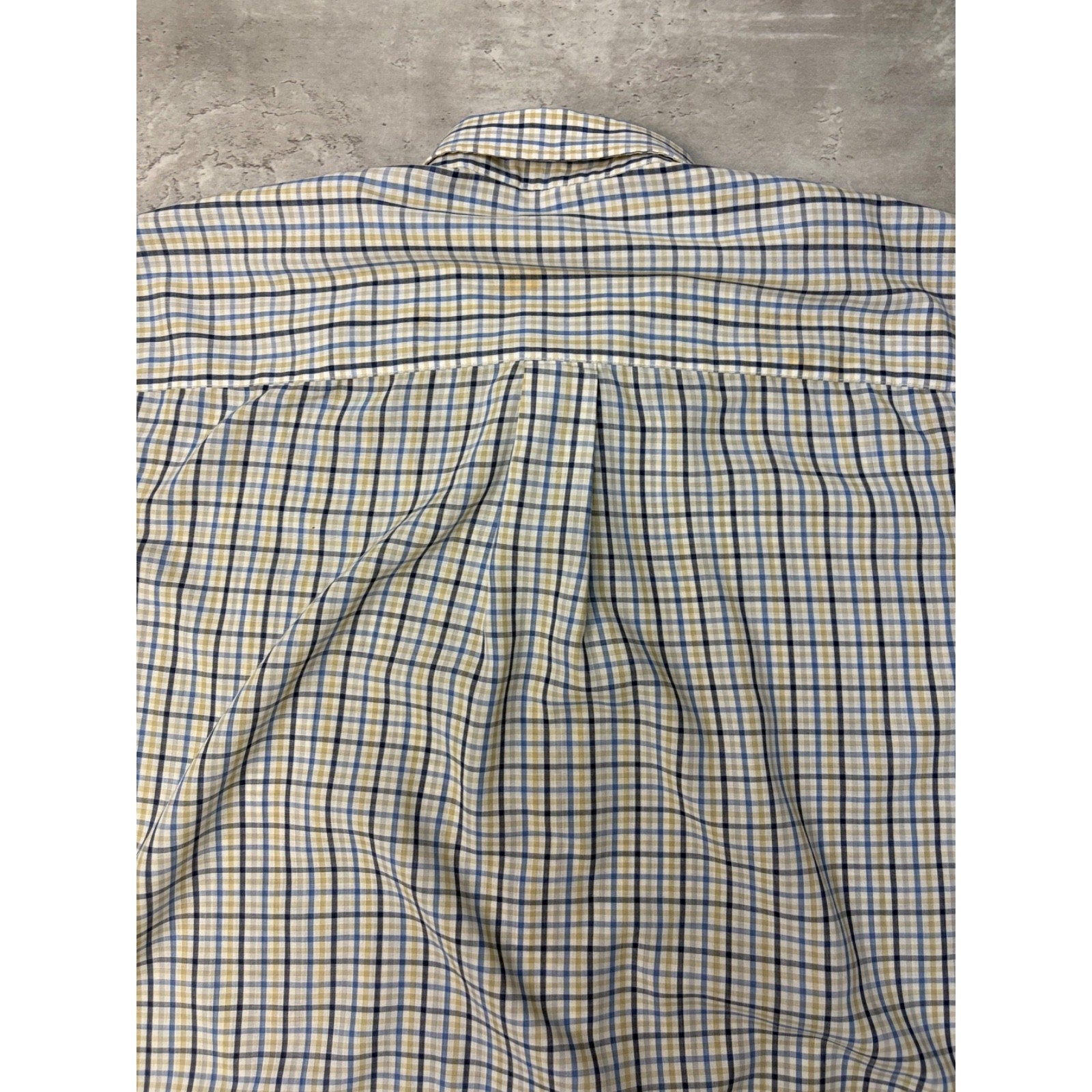 Vintage Van Heusen Single Pocket Plaid Cropped Button Up Shirt Size Large