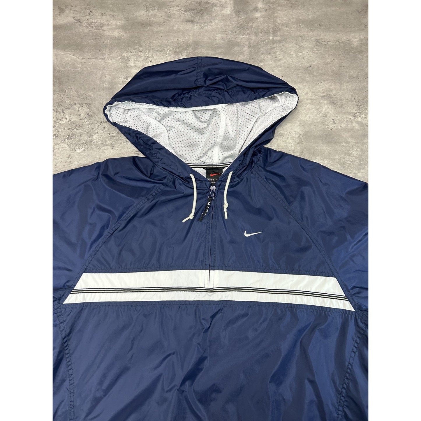 Vintage YOUTH 2000s Nike Embroidered Swoosh Nylon 1/2 Zip Windbreaker Jacket XL