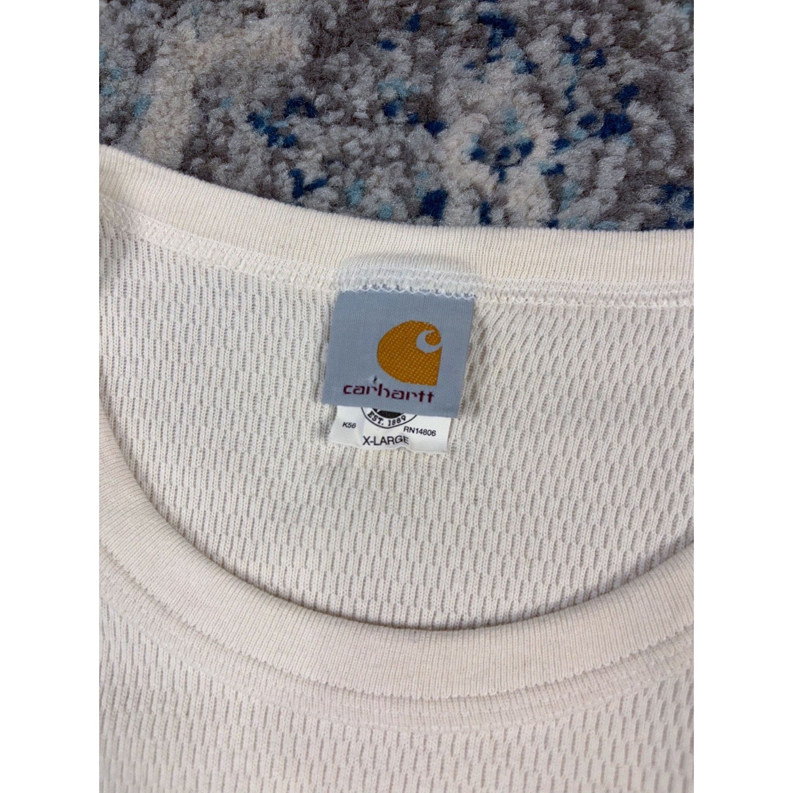 Vintage 90s Carhartt Embroidered Spellout Thermal Long Sleeve T-Shirt Size XL
